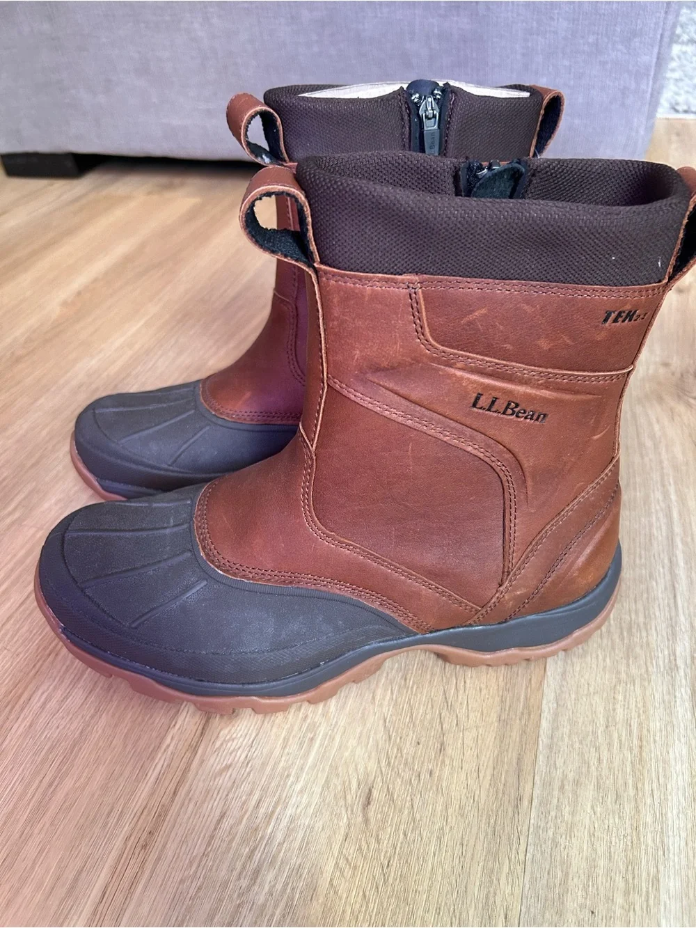 L.L. Bean 2.5 TEK Brown and Black Waterproof Rain & Snow Boots